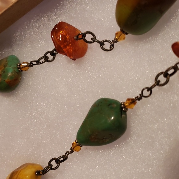 Silpada SS Necklace with Jade, Amber, Jasper & Turquoise Stones - Picture 6 of 6